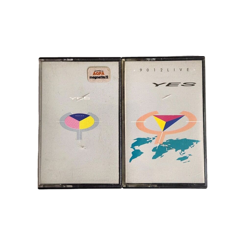 YES 90125 and 9012Live The Solos Cassette Tape Lot Vintage 80s Progressive Rock